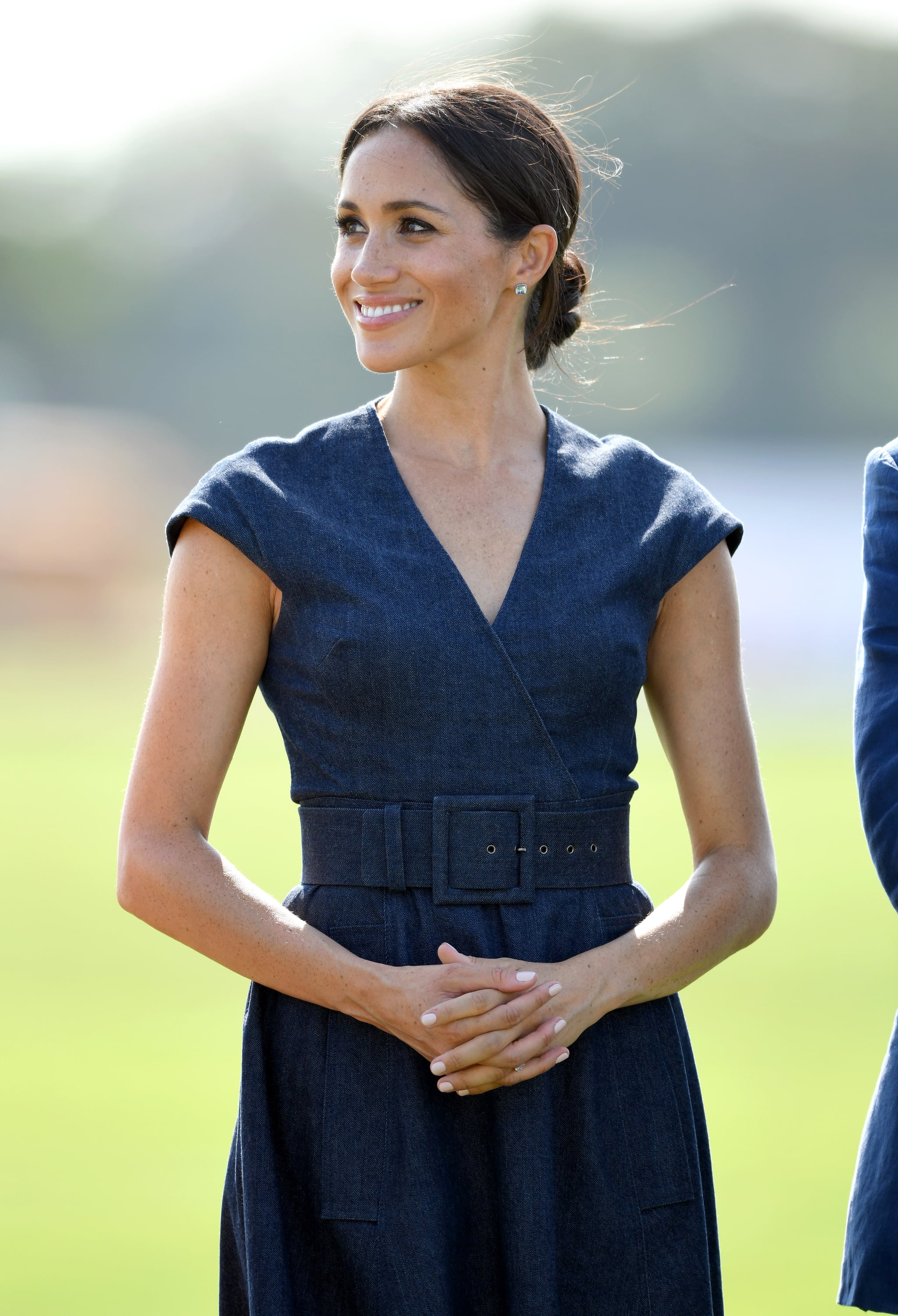 Carolina Herrera Denim Wrap Dress in Blue | Lyst