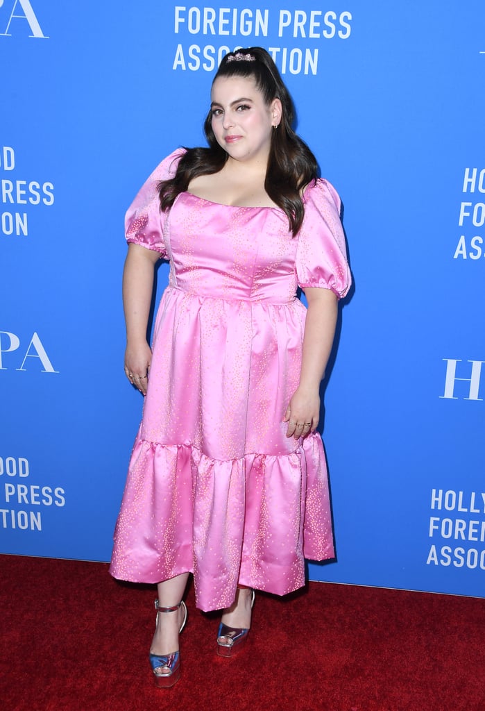 For the Hollywood Foreign Press Association's Grant Banquet in 2019, Beanie wore a puff-sleeve pink midi Markarian dress.