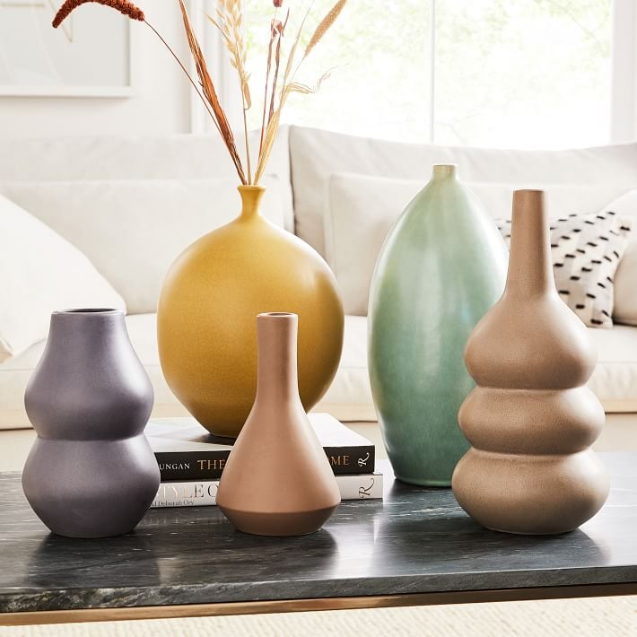 West Elm Crackle Glazed Ceramic Vases