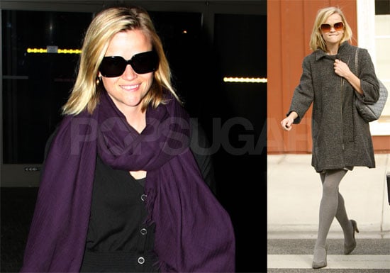 Reese at LAX in Purple Scarf