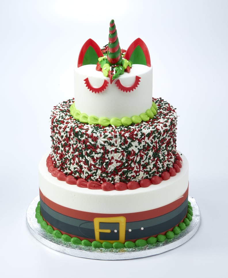 The Three-Tier Santa-Themed Unicorn Cake