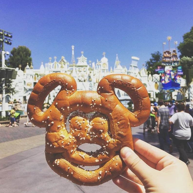 Get your midday snack fix at the Disneyland Pretzel Cart.