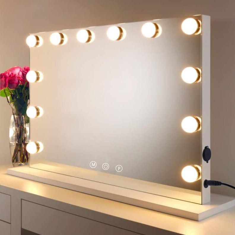 HOMPEN Large Vanity Mirror Makeup Mirror With 12 Dimmable LED Bulbs