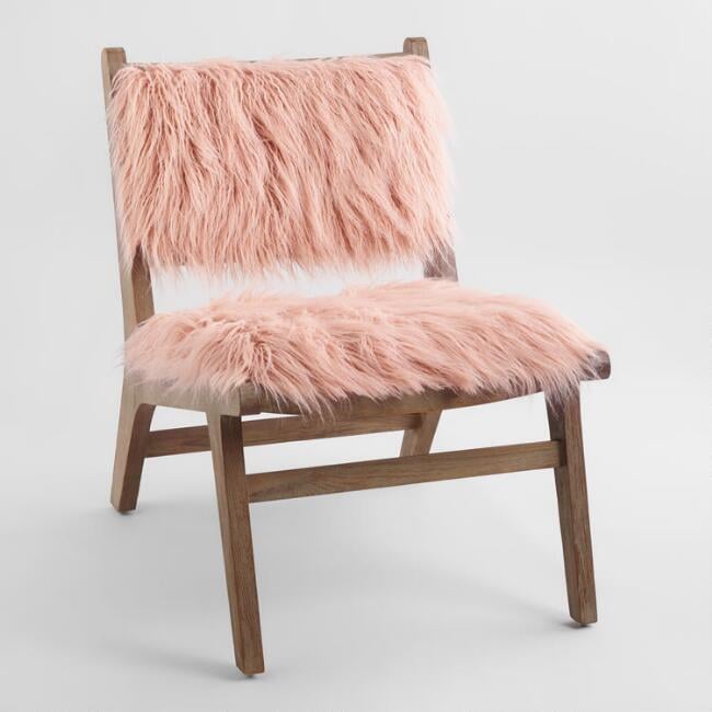 Blush Faux-Flokati Gunnar Chair