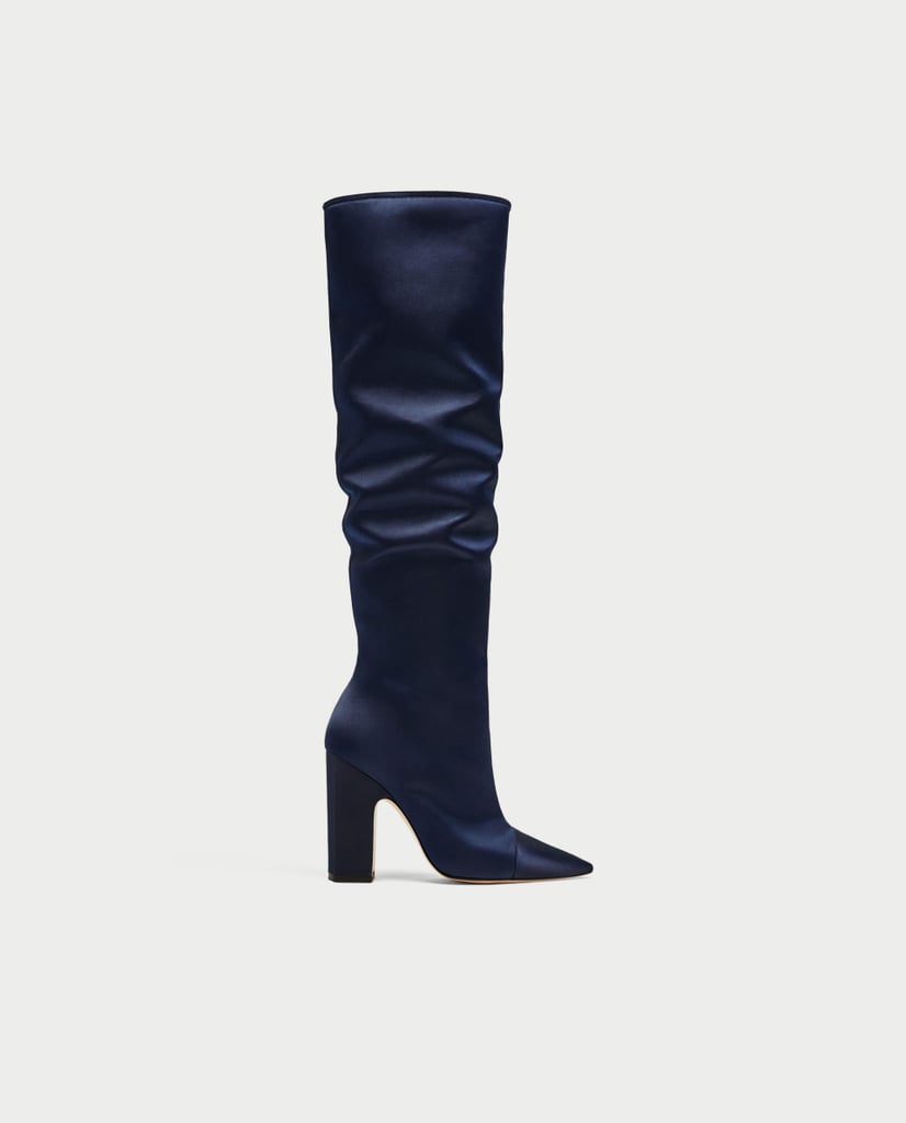 Zara Sateen High-Heel Boots