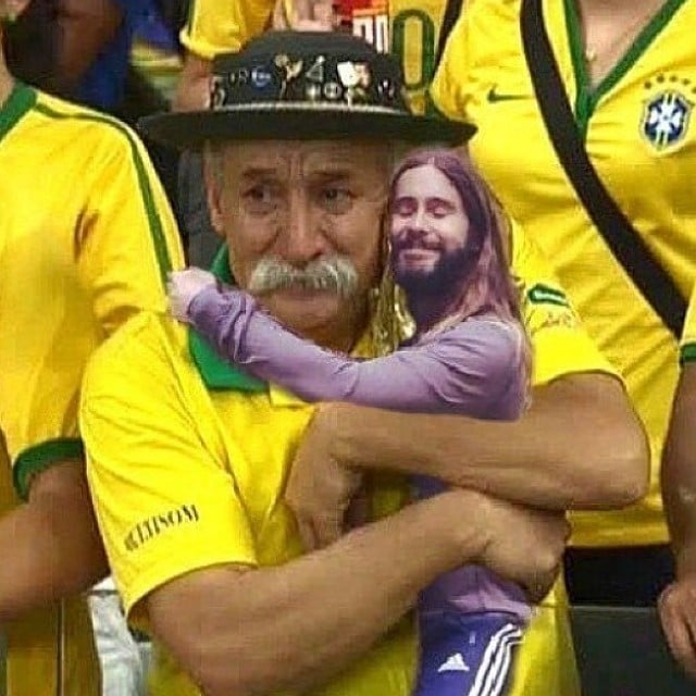 Jared Hugging the Famous World Cup Fan