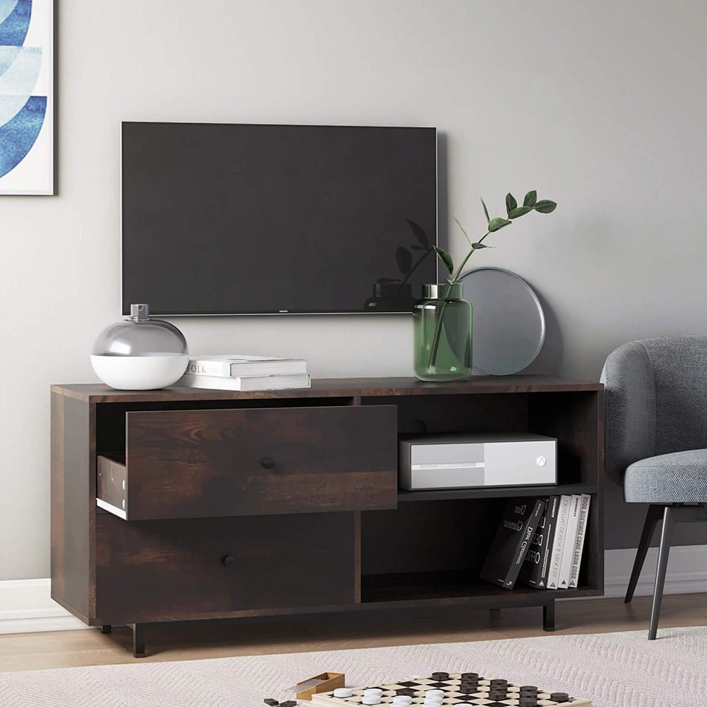 Wooden Console With Oak Finished Drawers