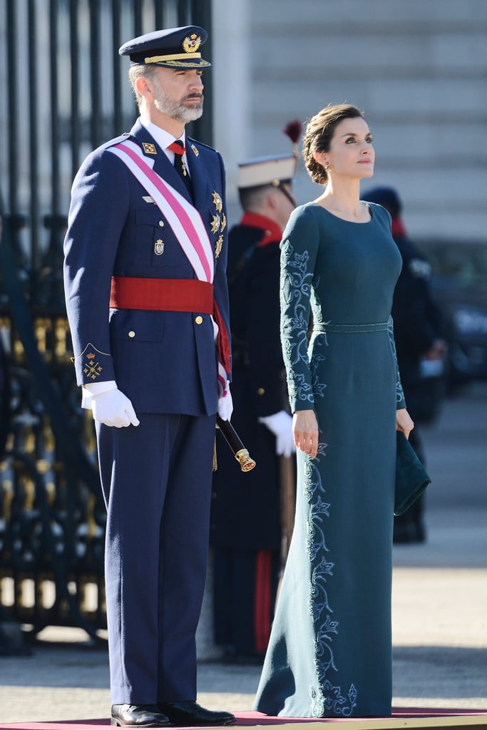 Queen Letizia's Felipe Varela Gown January 2017