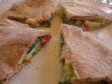 Pita Quesadillas with Cilantro Hummus