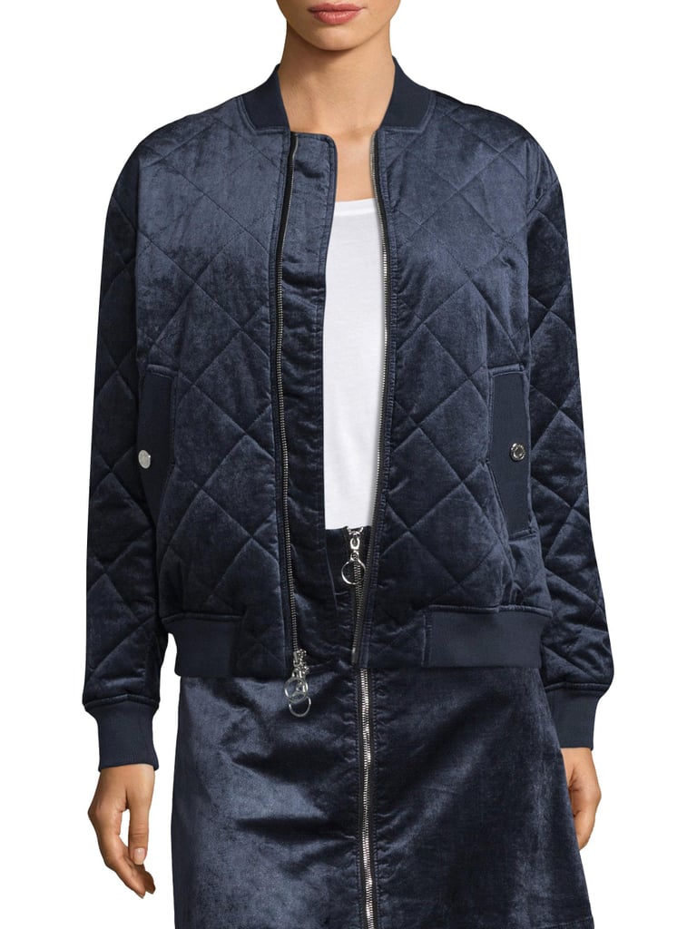 7 For All Mankind Quilted Velvet Bomber Jacket