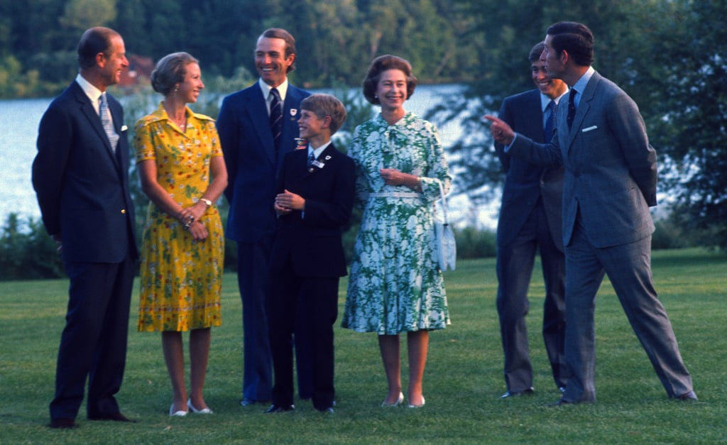 Princess Anne With Her Parents, Husband, and Brothers in Bromont, Canada, in July 1976