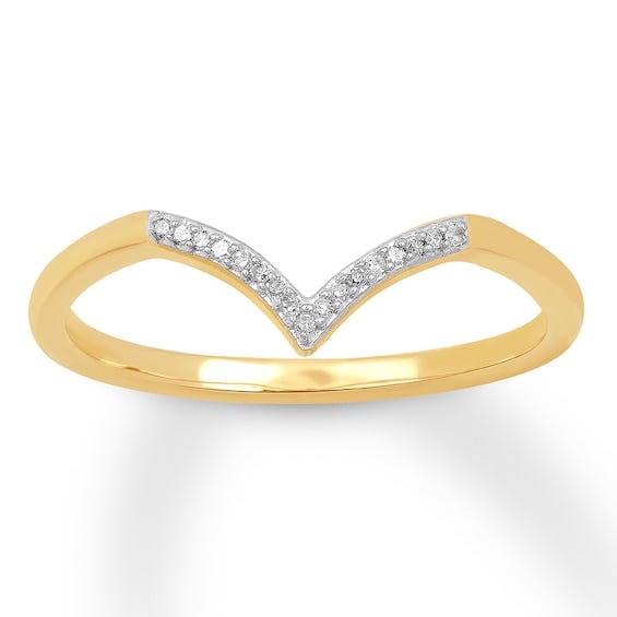 Kay Diamond Chevron Ring 10K Yellow Gold