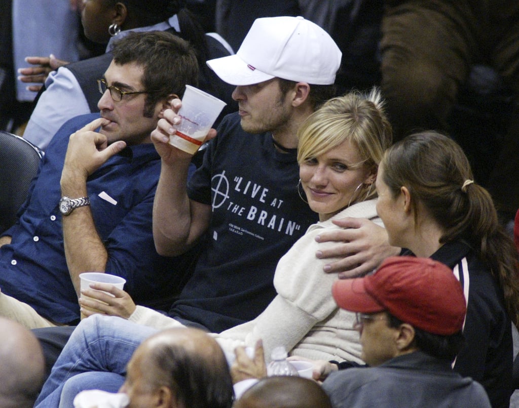 When he cuddled up with Cameron Diaz at a Lakers game.