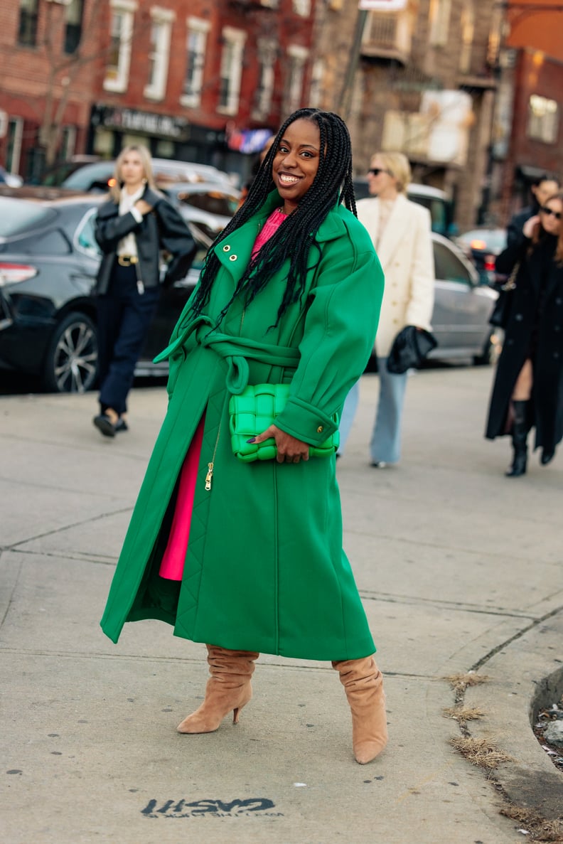 Look Back at NYFW Fall 2023 Fashion Week Street Style: Bright Colorblocking