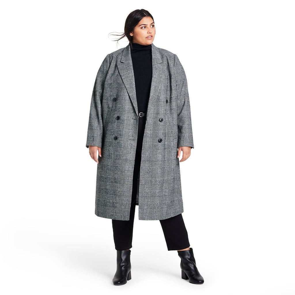 Nili Lotan x Target Plaid Double Breasted Overcoat