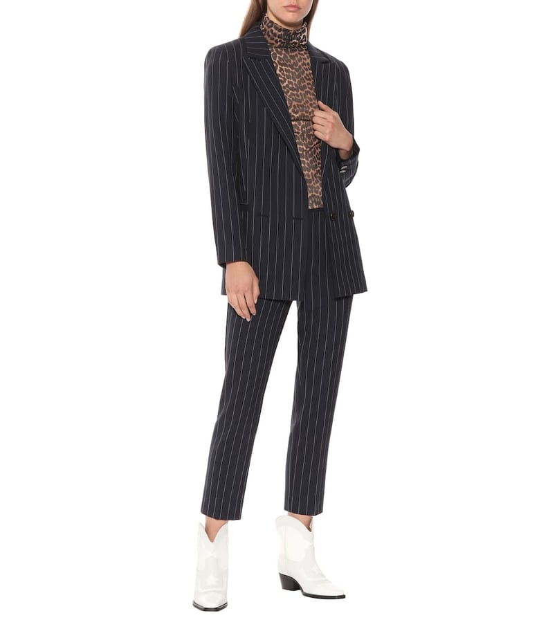 Ganni Pinstripe Blazer and Slim Pants