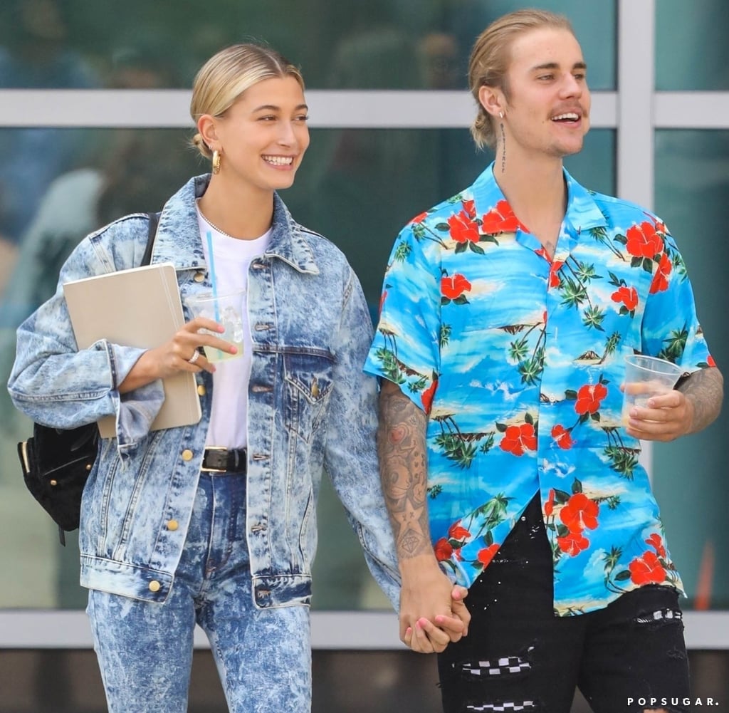 Hailey Baldwin Acid Wash Jeans With Justin Bieber