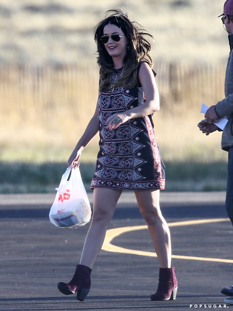 Katy Perry was all smiles when she arrived.