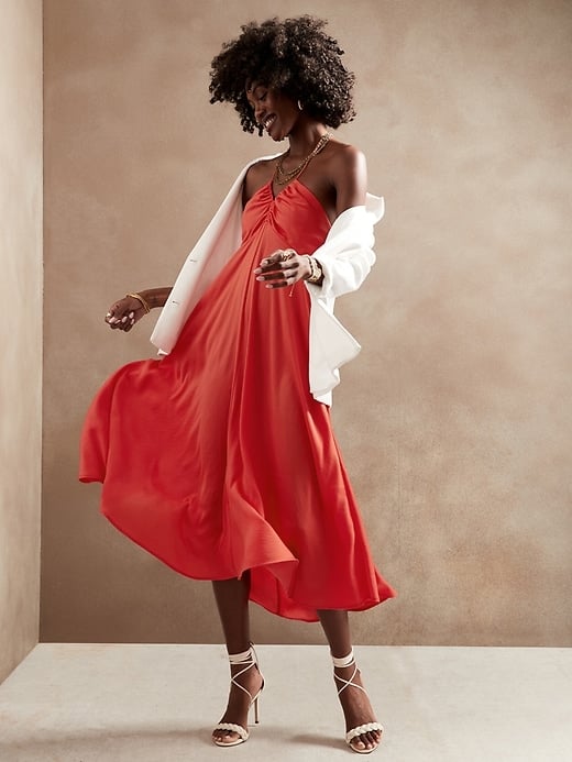 Banana Republic Factory Store Ruched Halter Slip Dress