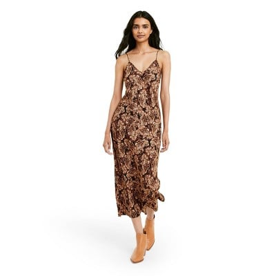Paisley Print Slip Dress