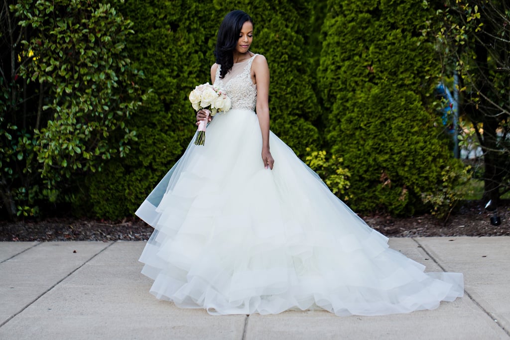 She Wore a Beautiful Tulle Lazaro Wedding Dress