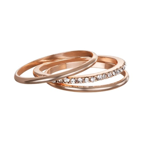 LC Lauren Conrad 3-Piece Pave Band Midi Ring Set