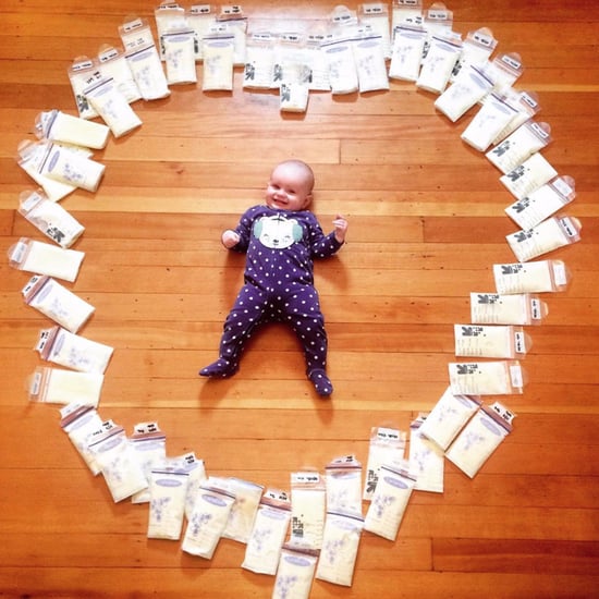 Photo of Baby Surrounded by Donated Breast Milk