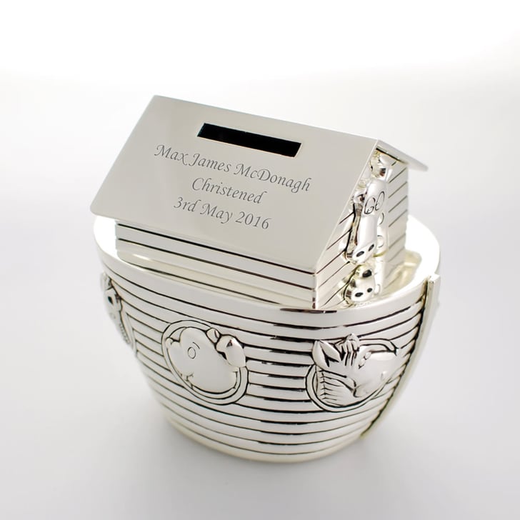 Personalized Noah's Ark Silver Money Box Gifts For Newborns
