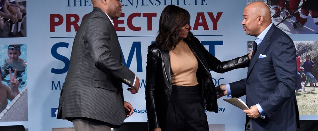 Michelle Obama Wearing a Leather Jacket May 2016