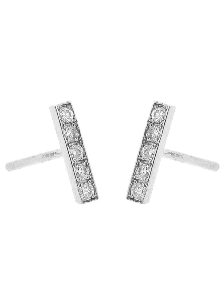 Jennifer Meyer Diamond Bar Studs in White Gold ($675)