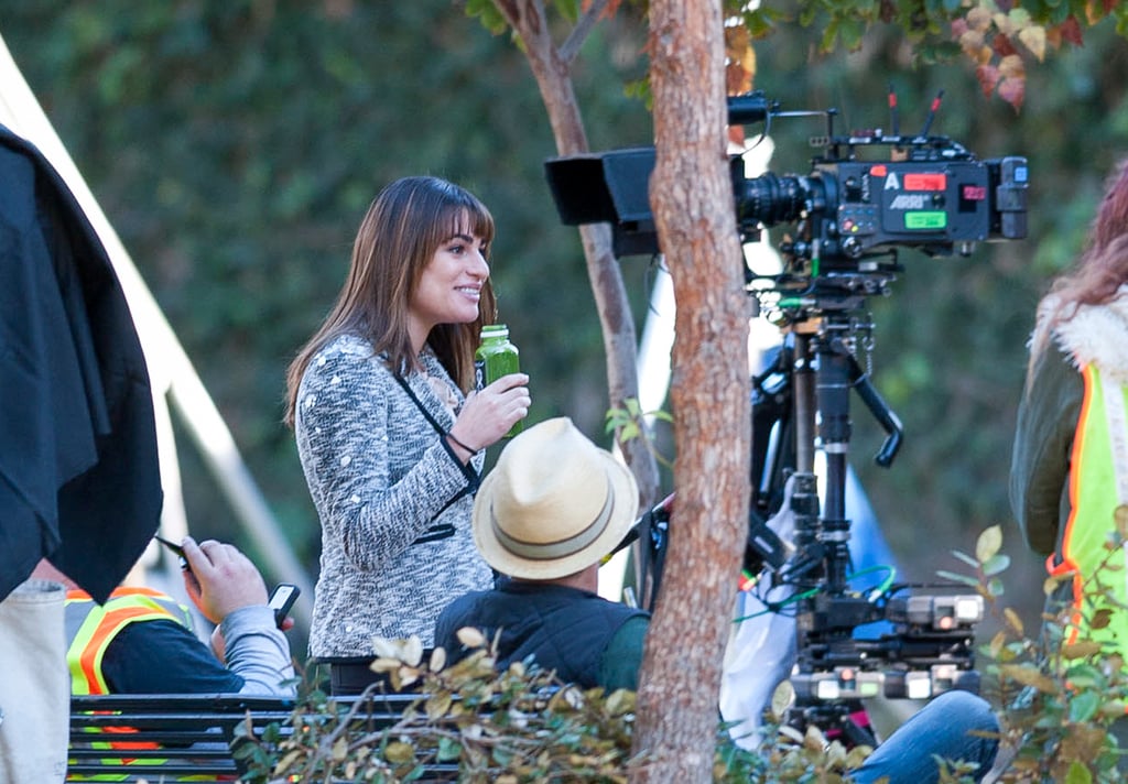 Lea Michele Getting Egged While Filming | Photos