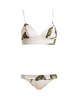 Haight Leaf Print Triangle Bikini