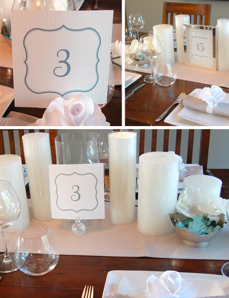 Baby Blue and Gray Table Numbers