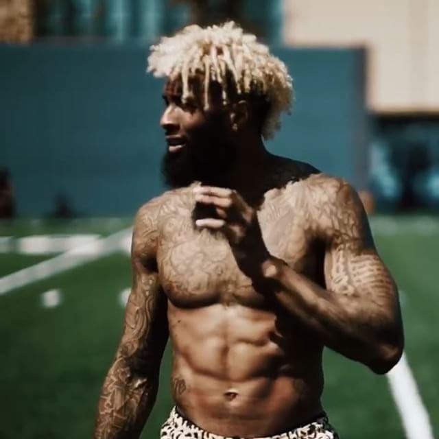 odell beckham no shirt