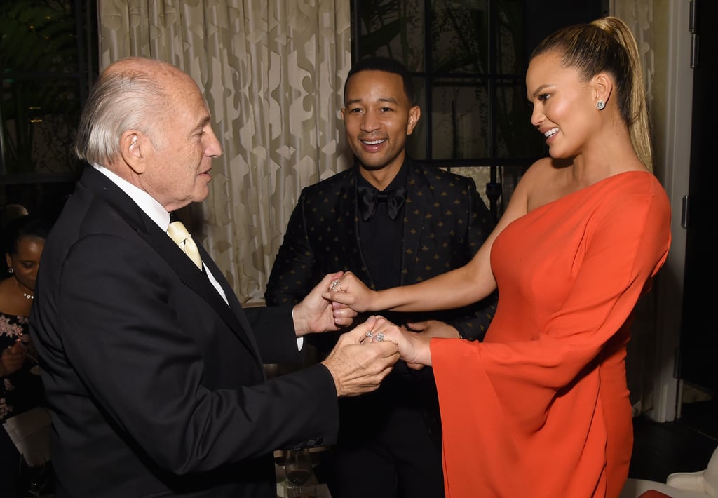 Chrissy Teigen's Red Dress at the Grammys Afterparty 2016