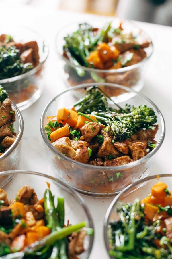 Spicy Chicken and Sweet Potato Bowls