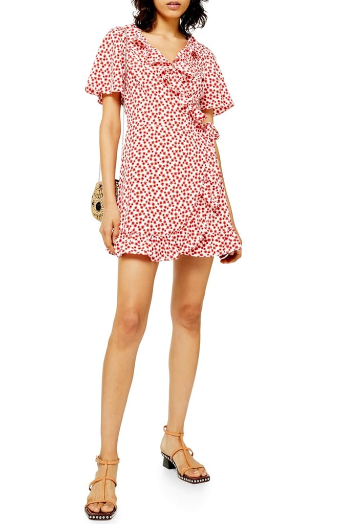 Topshop Floral Print Wrap Minidress