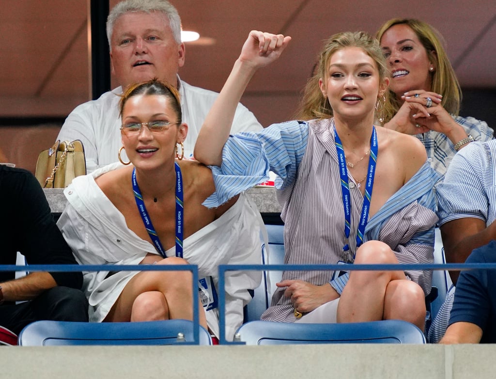 Gigi and Bella Hadid at US Open in Button-Downs 2018