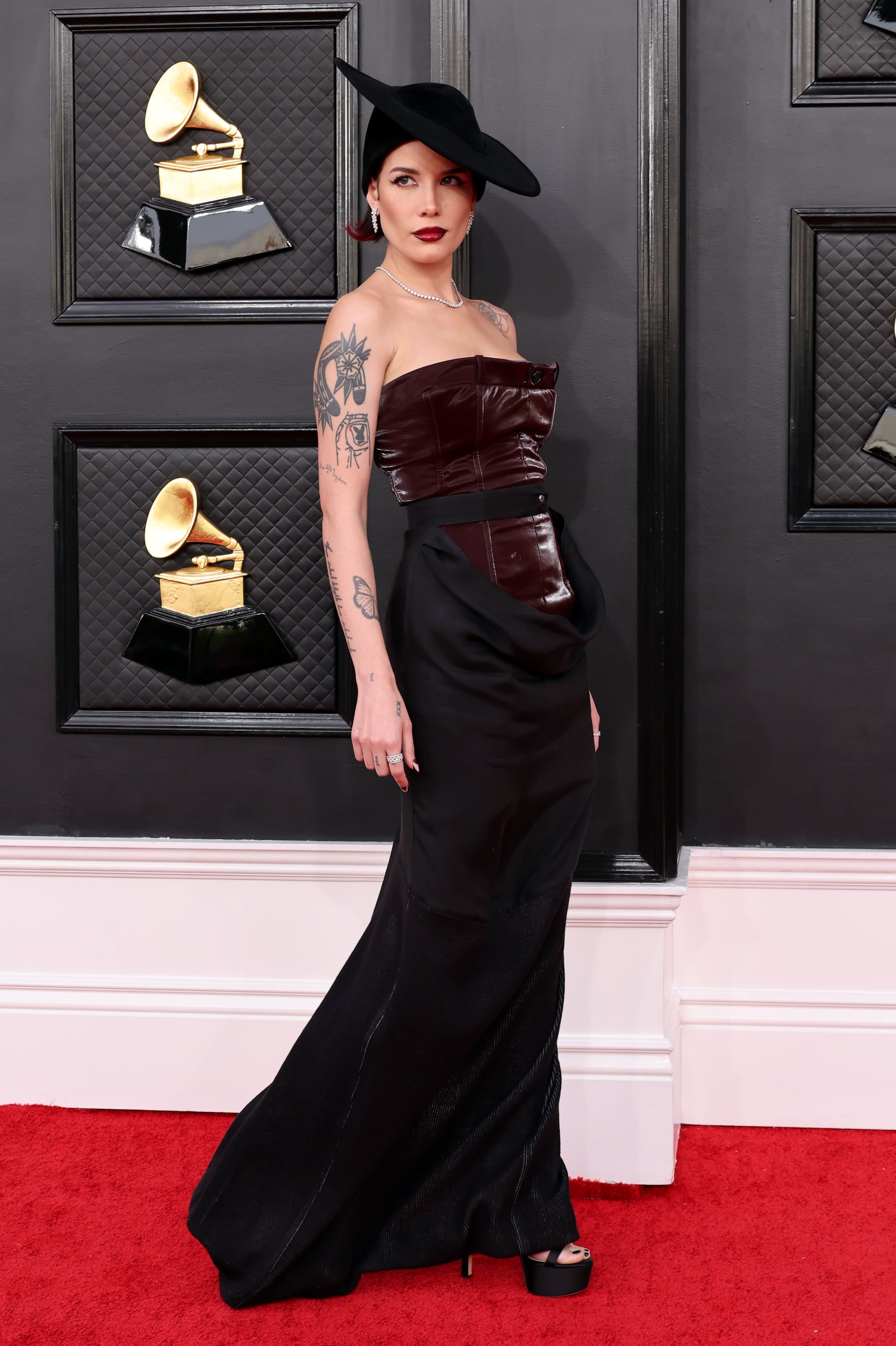 LAS VEGAS, NEVADA - APRIL 03: Halsey attends the 64th Annual GRAMMY Awards at MGM Grand Garden Arena on April 03, 2022 in Las Vegas, Nevada.  (Photo by Amy Sussman/Getty Images)