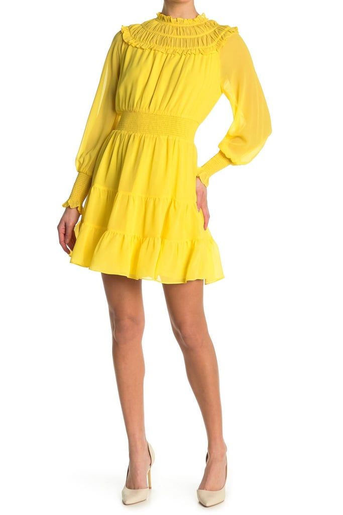 Harlyn Gathered Ruffle Long Sleeve Minidress