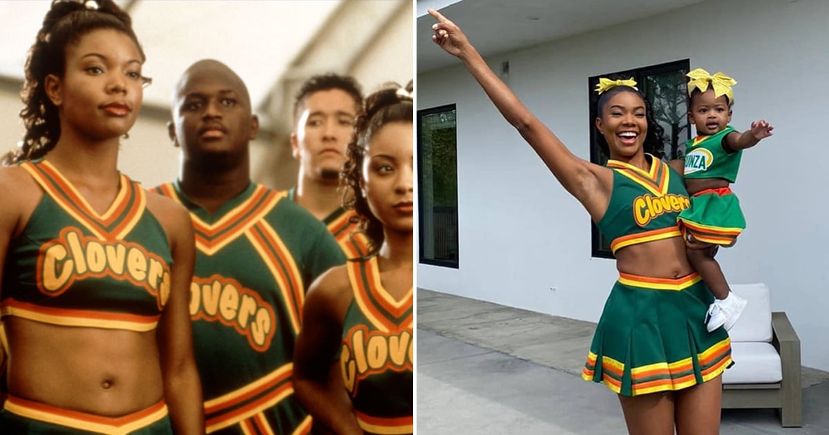 Gabrielle Union And Kaavia Dress As Bring It On Cheerleaders Popsugar Family