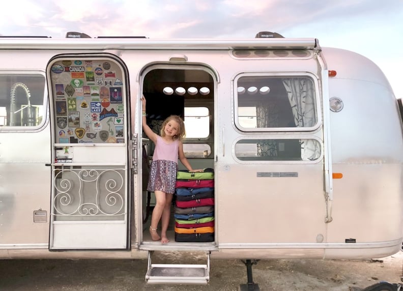 The Inside of Their Main Door Is Decorated With Stickers From Their Travels