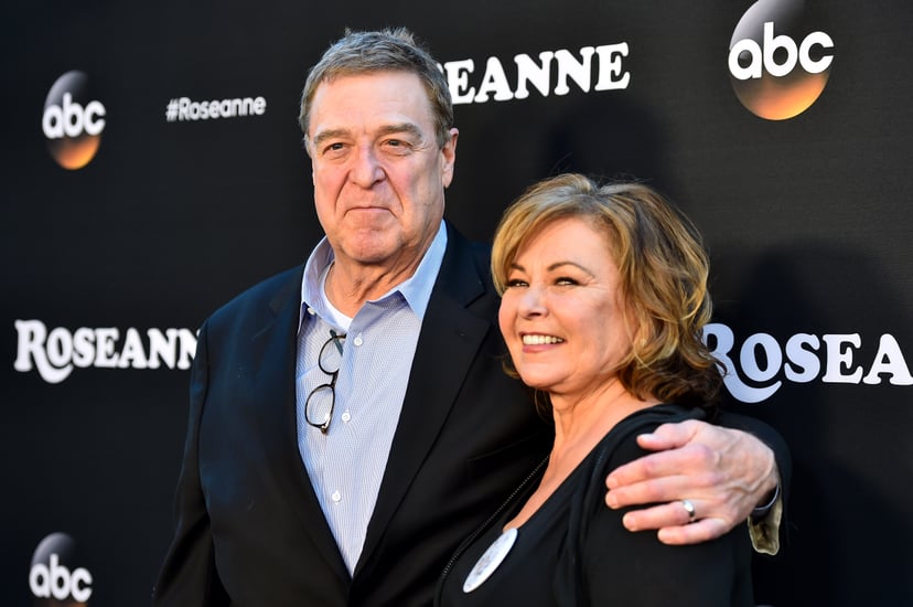 BURBANK, CA - MARCH 23:  John Goodman and Roseanne Barr attend the premiere of ABC's 