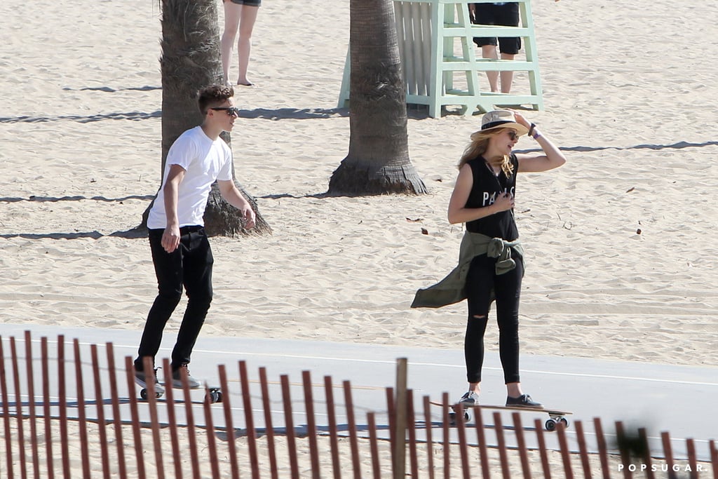 Brooklyn Beckham and Chloe Moretz Skateboarding in LA