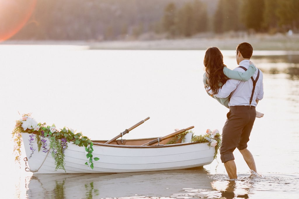 Engagement Photos in a Rowboat