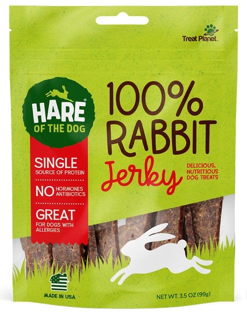 Hare of the Dog 100% Rabbit Jerky Dog Treats, 3.5-oz Bag