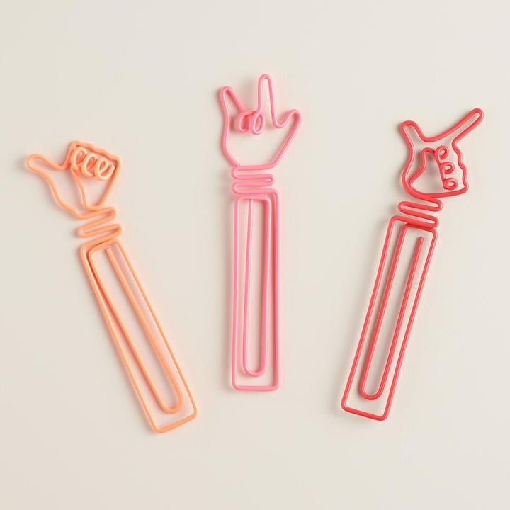 Cost Plus World Market Hand Signal Bookmarks, Set of 3 ($6)