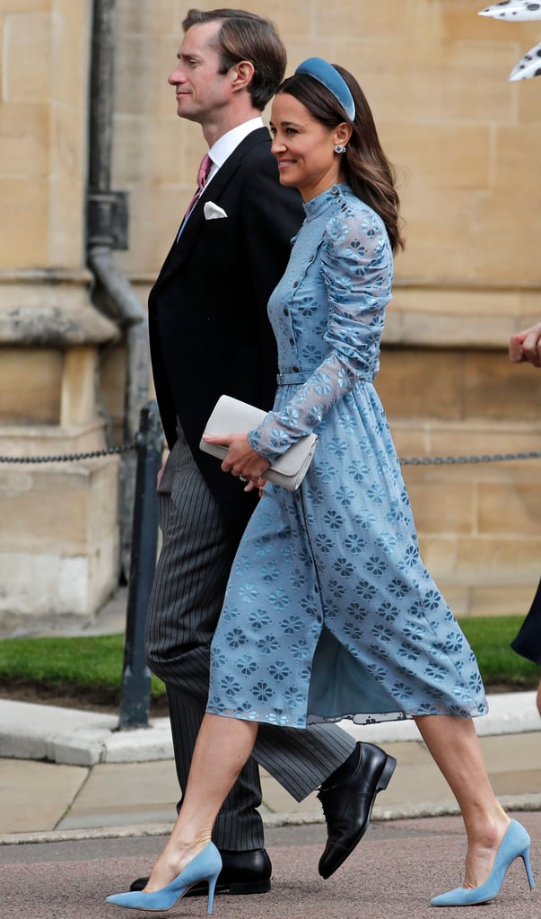 Pippa Middleton Blue Dress at Lady Gabriella Windsor Wedding