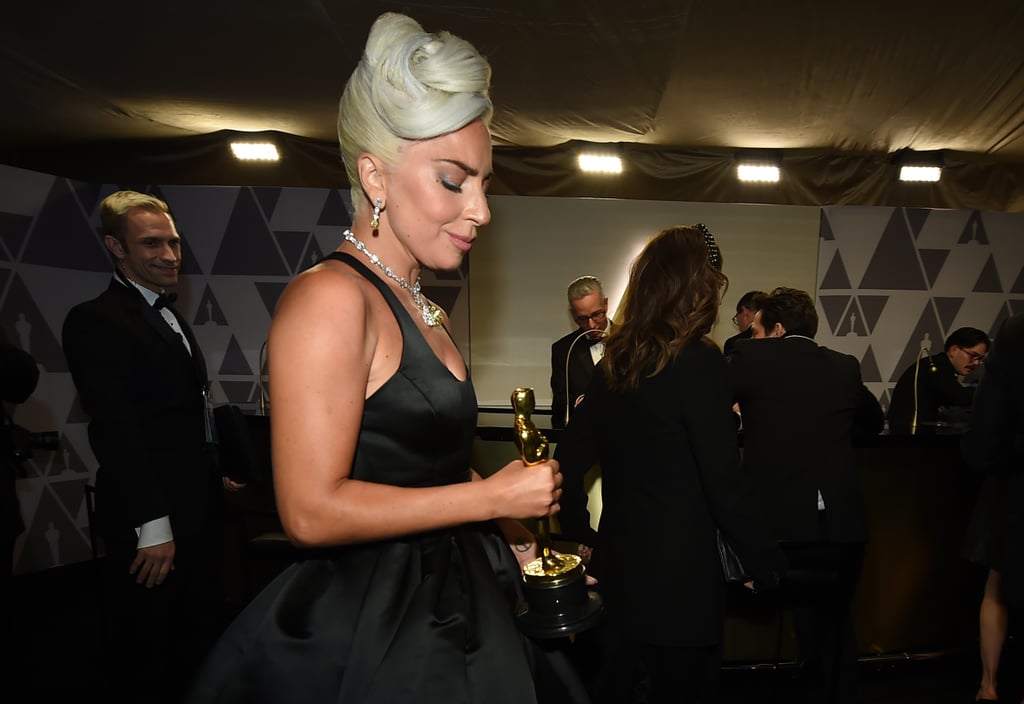The First Thing Lady Gaga Did After Her Oscars Win Oscars Backstage Hair and Makeup Interview