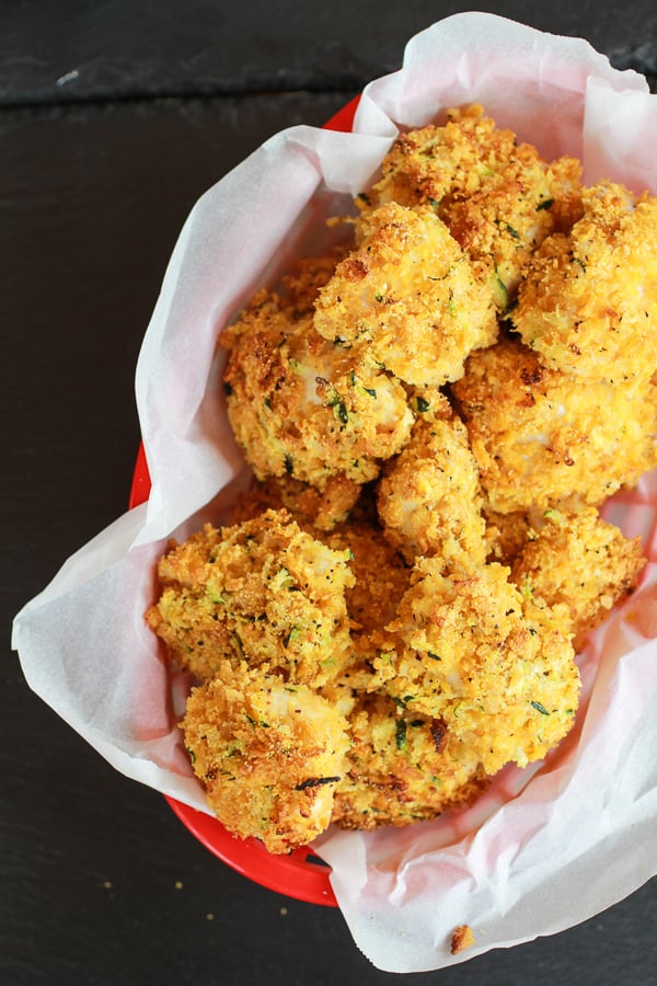 Zucchini Parmesan Crusted Chicken Nuggets